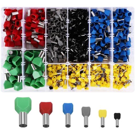 Kit de 780 embouts de lacets doubles à sertir pour cordons d'alimentation (1/5)