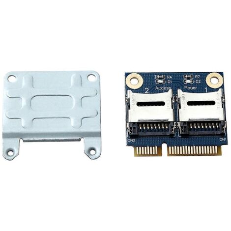 Adaptateur Mini PCI-E pour 2 disques SSD/HDD pour ordinateur portable, double lecteur de cartes microSD, SDHC, SDXC et TF. (1/5)