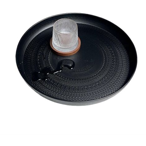 Plateau rond, plateau de service de 33 cm (13 pouces), plateau à bijoux noir (1/5)