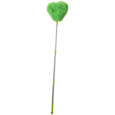 Brosse à poussière verte à long manche en acier inoxydable (1/5)