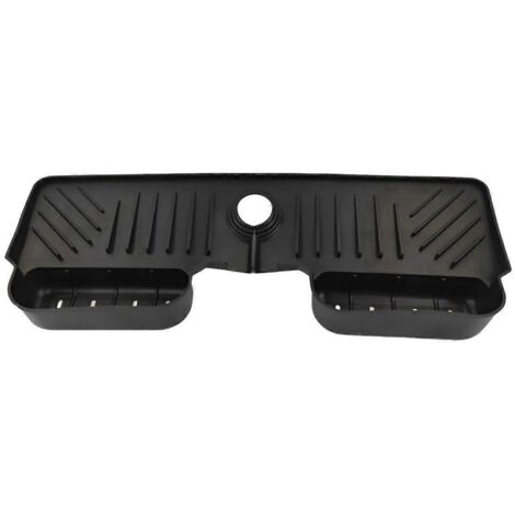 Tapis absorbant pour robinet de cuisine, protection anti-éclaboussures en silicone noir - (1/5)