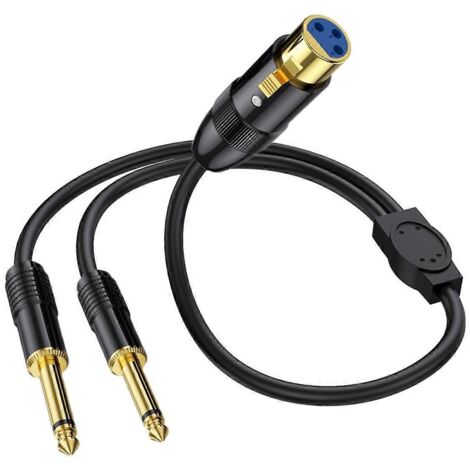Câble répartiteur en Y XLR femelle vers double jack 6,35 mm (1/4 pouce) C-- (1/5)