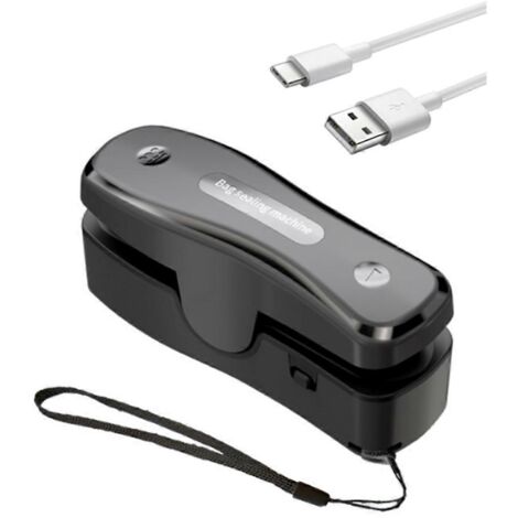 Mini scelleuse de sacs avec coupe-sacs, scelleuse de sacs de chips rechargeable 2 en 1 (1/5)