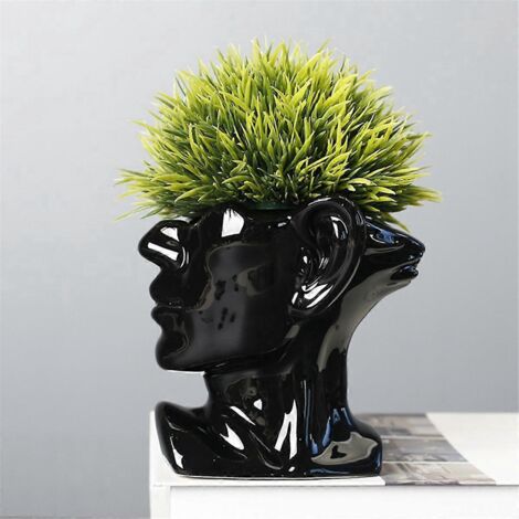 Vase statue portrait, jardinière nordique, pot de fleurs succulentes en céramique A-- (1/5)