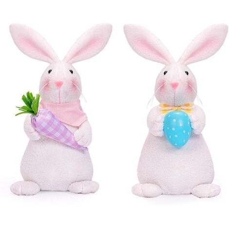 Décorations de Pâques Lapin de Pâques printanier Peluche Lapin Figurine-- (1/5)
