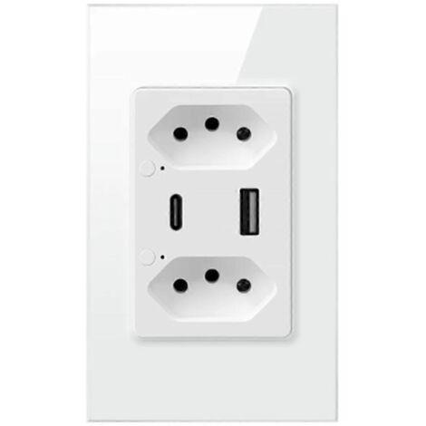 Prise murale intelligente WiFi compatible avec Alexa (blanche) - Brésil (1/5)
