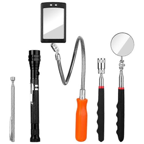 Ensemble d'outils de ramassage magnétique télescopique, lampe torche magnétique -- (1/5)