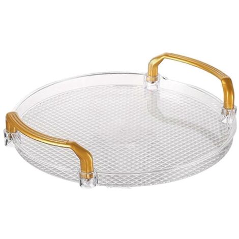 Plateau de service rond transparent en acrylique pour salle de bain B-- (1/5)