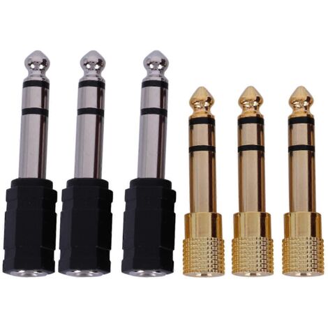 Adaptateur pour casque audio mâle vers femelle stéréo (6X) -- (1/5)