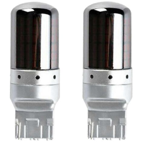 Lot de 2 ampoules LED ambrées chromées 7440 T20 144SMD pour clignotants (1/5)