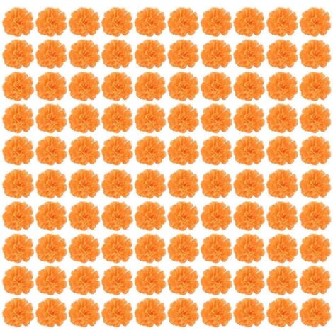 100 têtes de souci orange pour guirlandes et loisirs créatifs (1/5)