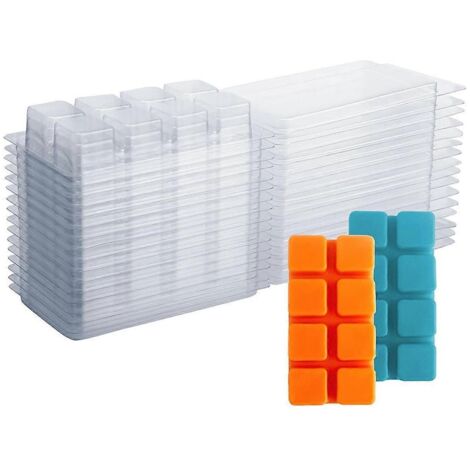 Contenants pour fondants parfumés - 8 cavités transparentes - 25 sachets de cubes en forme de coquille (1/5)
