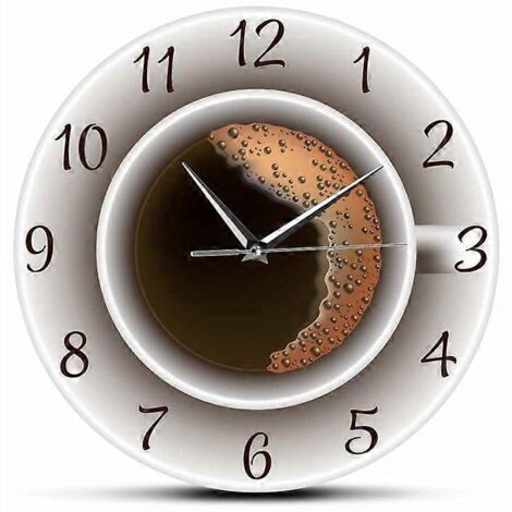 Horloge murale silencieuse en mousse pour cuisine ou café - (1/5)