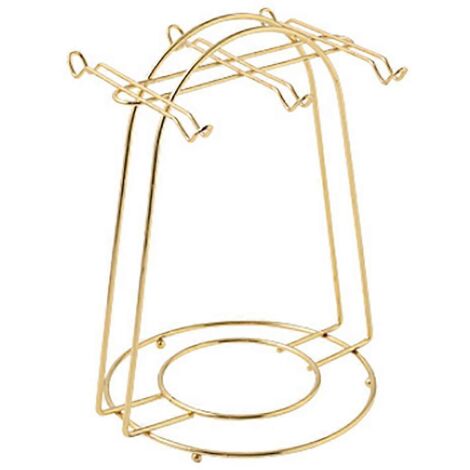 Porte-tasses à café de table pour la cuisine, support pour 6 tasses en métal doré --- (1/5)