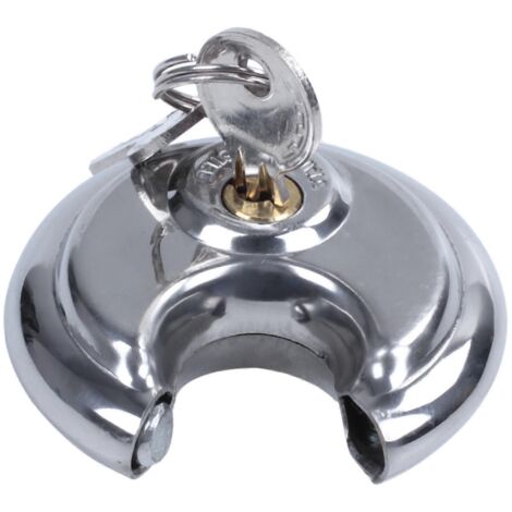 1x Cadenas robuste à disque circulaire rond de 70 mm avec 1 clé (1/5)