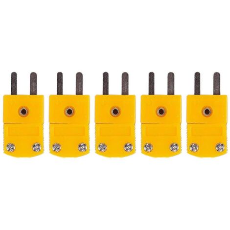 Lot de 5 sondes de température RTD pour thermocouple, connecteurs jaunes. (1/5)