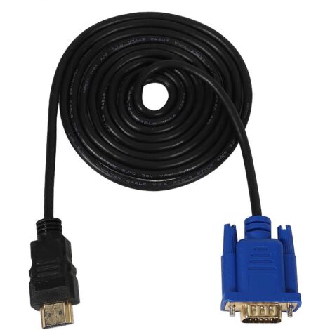 Câble adaptateur HDTV mâle doré vers VGA mâle 15 broches 1,8 m (6 pieds) 1080p (1/5)