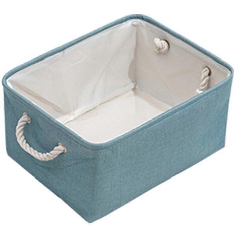 Paniers de rangement en lin pour linge sale, boîte de rangement cosmétique de bureau -- (1/5)