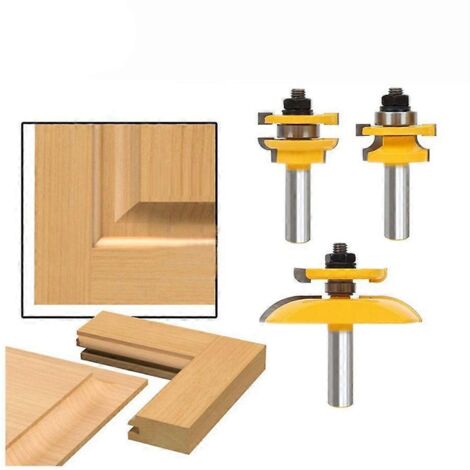 Ensemble de 3 fraises à queue de 1/2 pouce pour outils électriques et coupe-bois. (1/5)