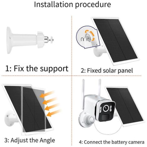 Carte de charge de sécurité pour surveillance USB avec tête solaire 6W 5V, noire-A-- (1/5)