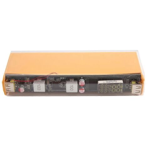 Boîtier de batterie externe DIY 100W avec port USB, compatible avec batteries 18650/21700, jaune (1/5)