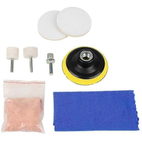 Kit de polissage de pare-brise de voiture en 8 pièces, outil pour enlever les rayures sur le verre --- (1/5)