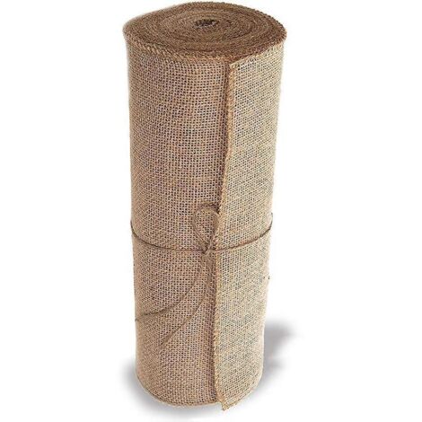 Rouleau de napperon en toile de jute - 30 cm x 275 cm. Couverture anti-nœuds avec bordure décorative. (1/5)