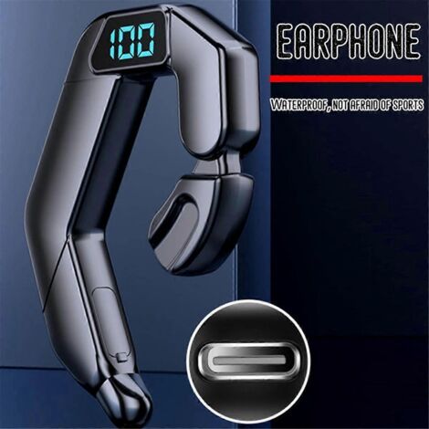 Nouveau casque Bluetooth V19 à conduction osseuse, type contour d'oreille --- (1/5)
