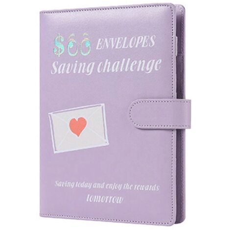 Classeur de budget A5 violet avec 100 enveloppes -- (1/5)