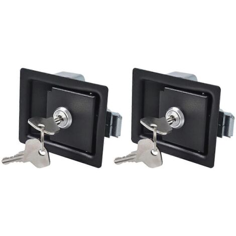 Lot de 2 verrous de porte à poignée à palette pour coffre à outils de remorque, pour camion. (1/5)