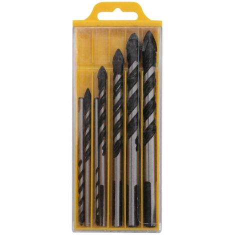 Ensemble de 7 forets en carbure pour porcelaine et béton (3, 4, 5, 6, 8, 10, 12 mm) (1/5)
