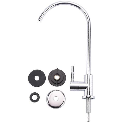 Robinet de cuisine avec filtre à eau chromé 1/4 pouce pour osmose inverse (1/5)