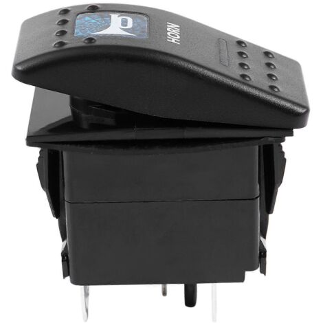 Interrupteur à bascule LED à motif de klaxon bleu 12V/20A 24V/10A (1/5)