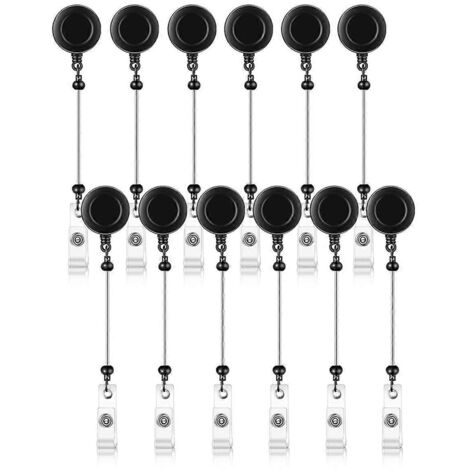 Kit de 12 pièces pour porte-badges à perles à faire soi-même, barre vierge noire (1/5)