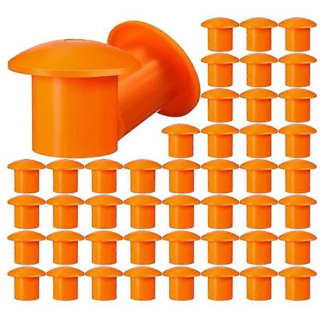 100 capuchons de sécurité pour barres d'armature, couleur orange, 2,36 x 2,17 x 1,5 pouces (1/5)