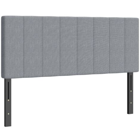 Tête de lit réglable en hauteur 3 positions, pieds en métal, aspect lin, pour chambre à coucher, 160x10x106/116/126 cm, gris (1/5)