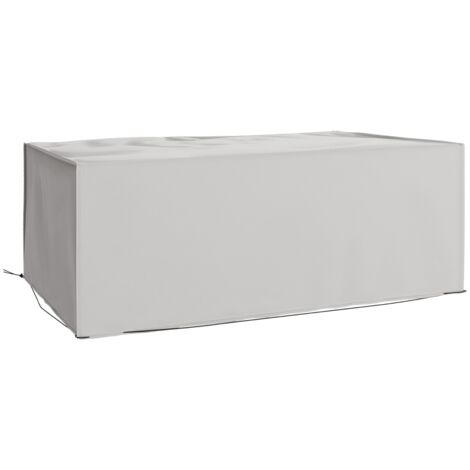 Housse de protection pour meubles de jardin imperméable anti-hiver anti-UV bâche 600D Oxford 210x140x80 cm grise (1/5)