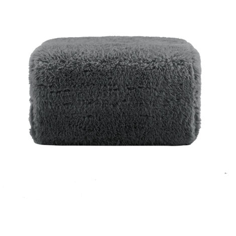 Pouf Aviana en tissu moelleux gris (1/5)