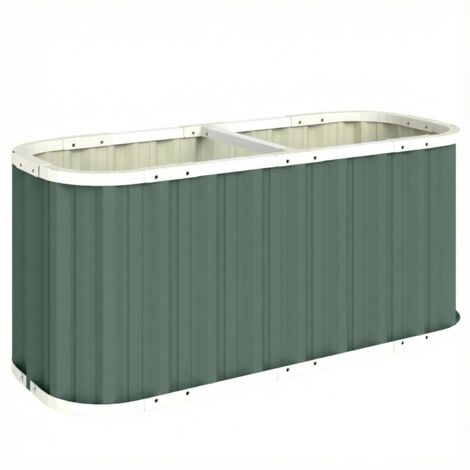 Hochbeet en métal 136 x 53 x 61 cm, bac de jardin profond avec bordures de protection, étiquettes pour plantes, gants, fond ouvert (1/5)
