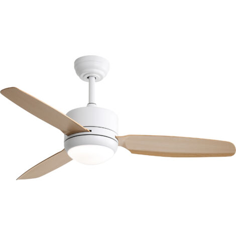 Ventilateur de plafond 46 pouces avec lumière - 3 pales en ABS, 6 vitesses & moteur DC avec télécommande - idéal pour chambre (1/5)
