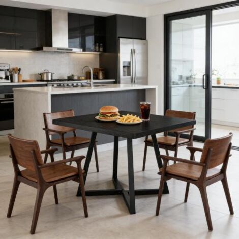 Petite table de conférence, table basse carrée, table à manger rustique, table de cuisine classique (table uniquement) (1/5)