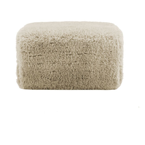 Pouf Aviana en tissu moelleux beige clair (1/5)