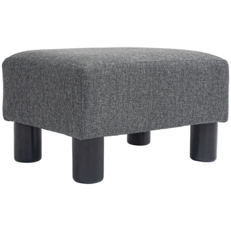 Pouf assis en lin moderne, ottomane rembourrée gris foncé pour chambre, salon (1/5)