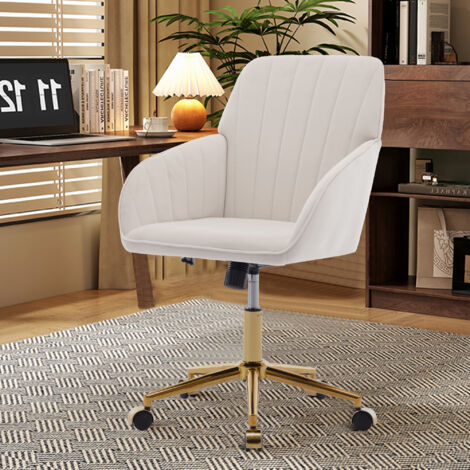 Bureau réglable en hauteur pour maison et chambre, chaise pivotante ergonomique avec dossier, adaptée pour une longue assise. (1/5)