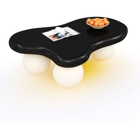 Table Basse Nuage avec Éclairage LED – 16 Couleurs au Choix, Table de Salon, Design Forme Nuage, Pieds Ronds, Touche Stylée pour Salon Moderne et Chambre d'Enfant (1/5)