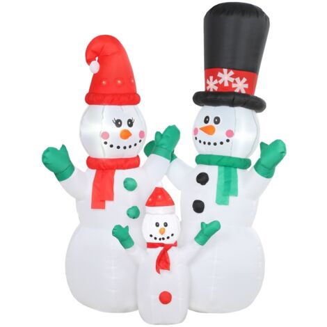 Famille de bonhommes de neige gonflables, 1,8 m décoration de Noël avec éclairage LED pour intérieur et extérieur (1/5)