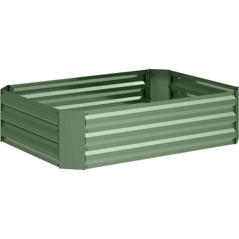 Bac surélevé en acier, jardinière empilable 120x90x30cm pour balcon jardin, potager carré pour fleurs légumes plantes (1/5)