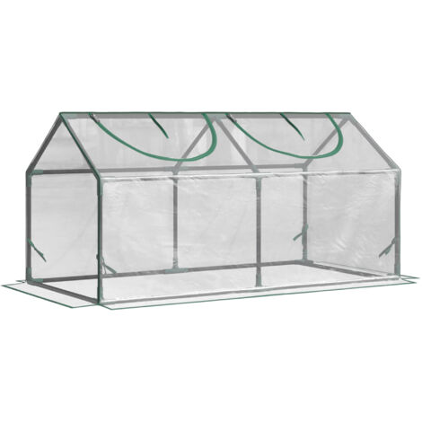 Serre en PVC avec fenêtre 120x60x60 cm, abri transparent pour tomates et châssis froid pour plantes (1/5)