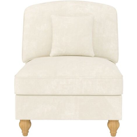 Canapé Windsor sans accoudoirs en chenille avec 1 coussin - Blanc (1/5)