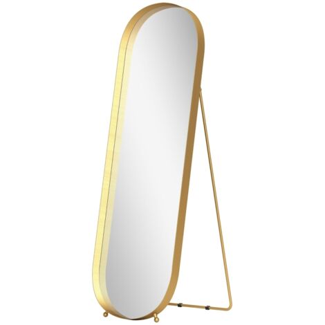 Miroir pleine hauteur cadre métallique doré, 160 x 50 cm, pour salon chambre (1/5)